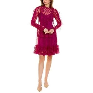 Temperley London Elegant Lace Magenta Dress Size 8